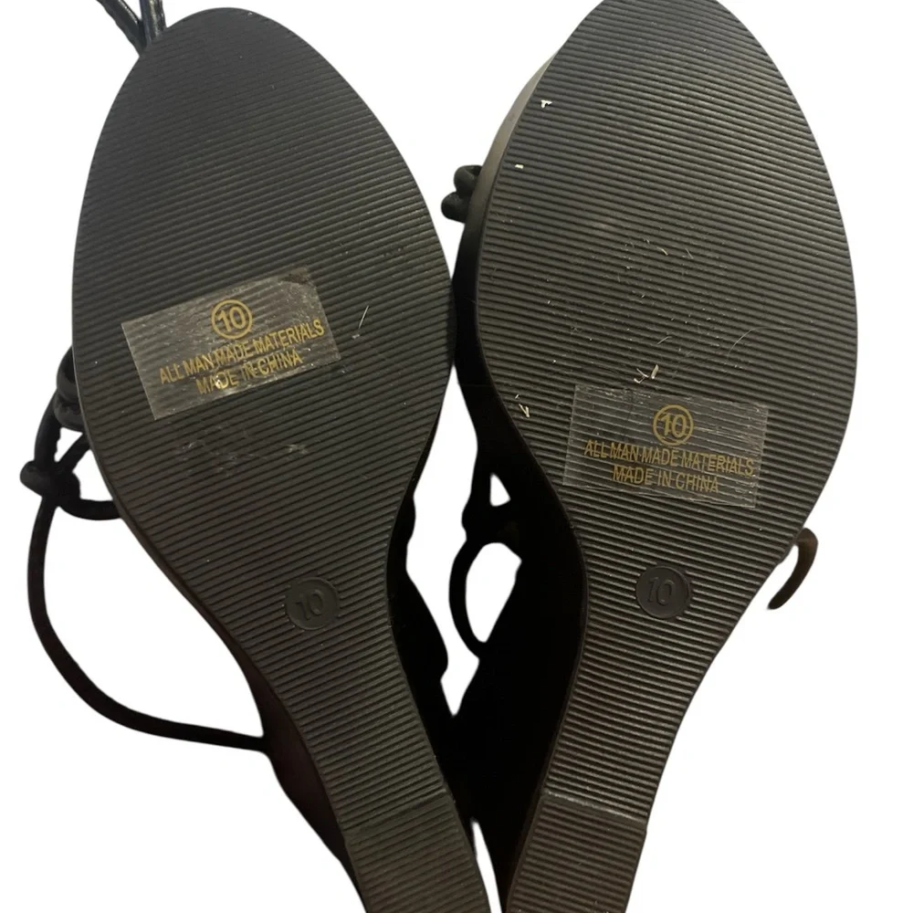 Liliana Black Lace-Up Sandals - Picture 7 of 7